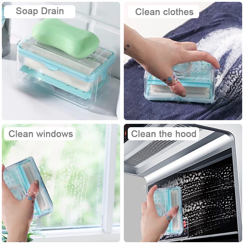 Khay Đựng Xà Phòng Tạo Bọt Đa Năng Có Giá Đỡ Xà Phòng Giặt Ráo Phù Hợp Cho Nhà Tắm