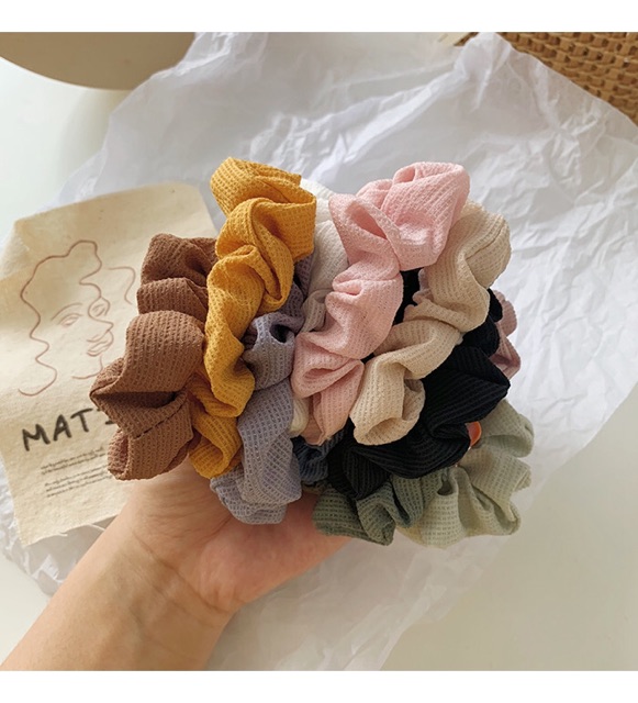 [RẺ VÔ ĐỊCH] Dây chun buộc tóc vải scrunchies 11 màu xinh Hàn Quốc - Phụ kiện cột tóc