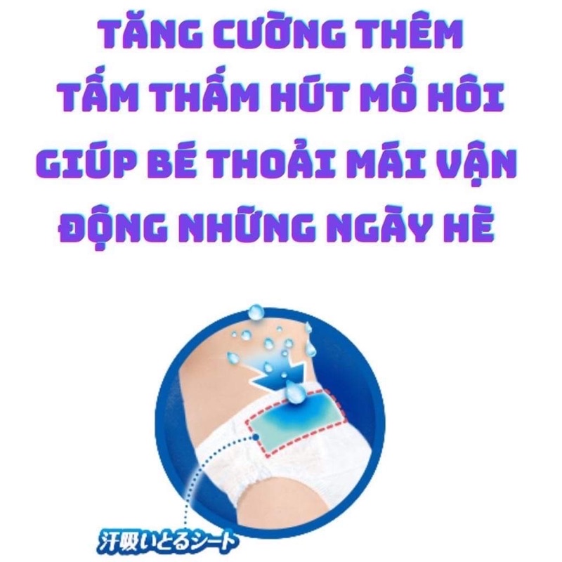 Bỉm Moony Mùa Hè Phiên Bản Cao Cấp Các Size quần M48/L40/XL36