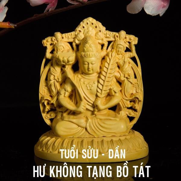 Tượng Phật Hư Không Tạng Bồ Tát Gỗ Hoàng Dương