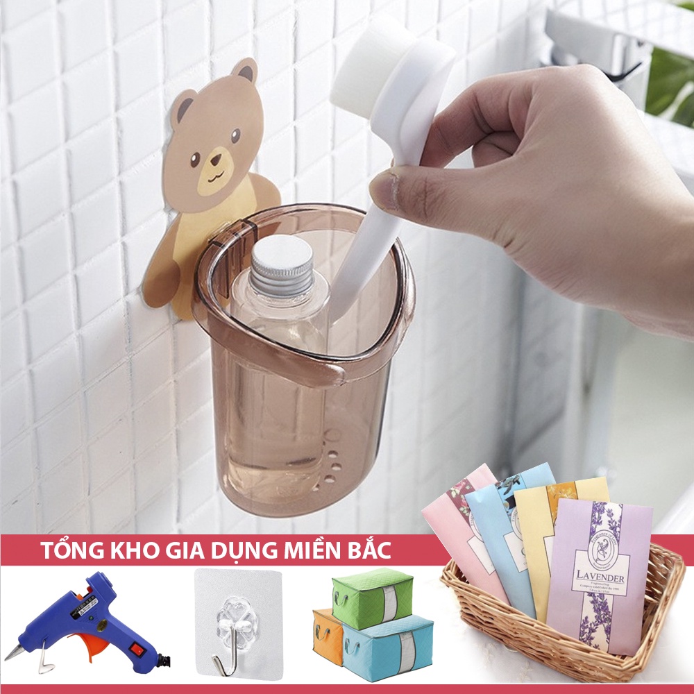 [Tổng Kho Sỉ] Cốc Gấu Dán Tường - Hũ Ly Gấu Đựng Bàn Chải Và Kem Đánh Răng Dễ Thương