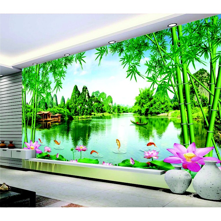 Tranh dán tường 3D tranh trang trí phong thuỷ BINBIN PT29