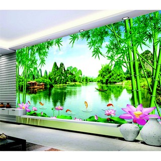 Tranh dán tường 3D tranh trang trí phong thuỷ BINBIN PT29 (Không phai màu)