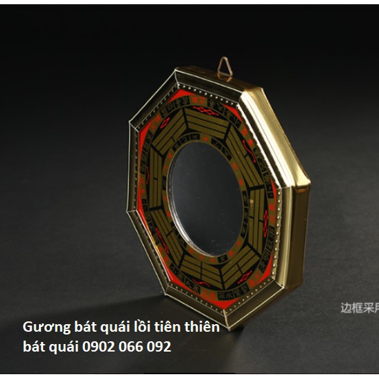 Gương bát quái lồi tiên thiên bát quái phong thủy 19cm