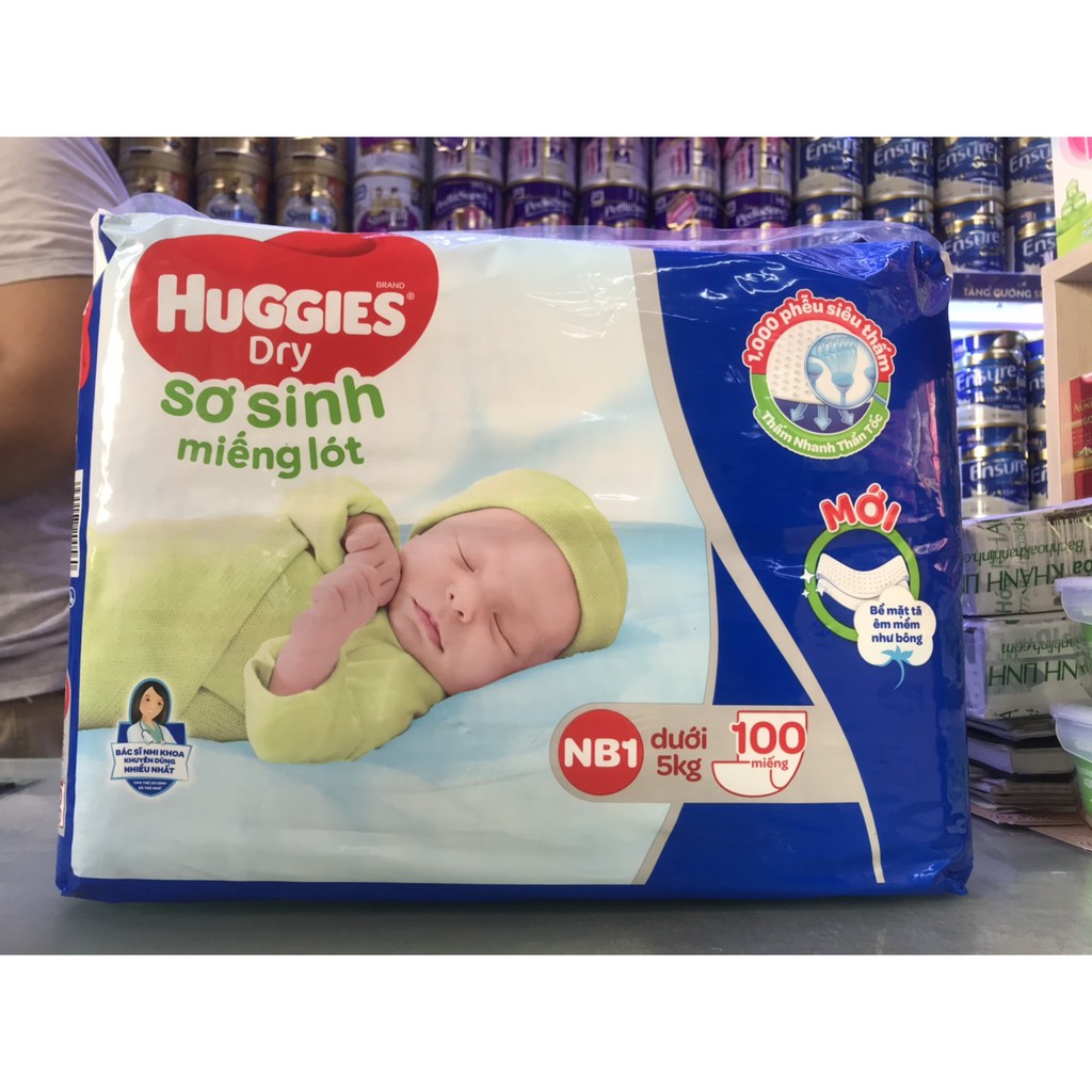 Tã lót sơ sinh HUGGIES NB1 100 miếng