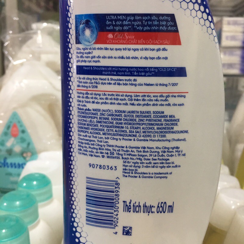 Dầu gội sạch gàu Head &amp; Shoulders Ultra Men Old Spice 650ml