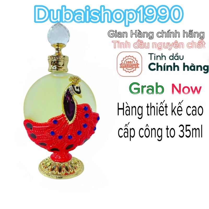 Tinh dầu nước hoa Dubai hàng thiết kế cao cấp con công đỏ 35ml