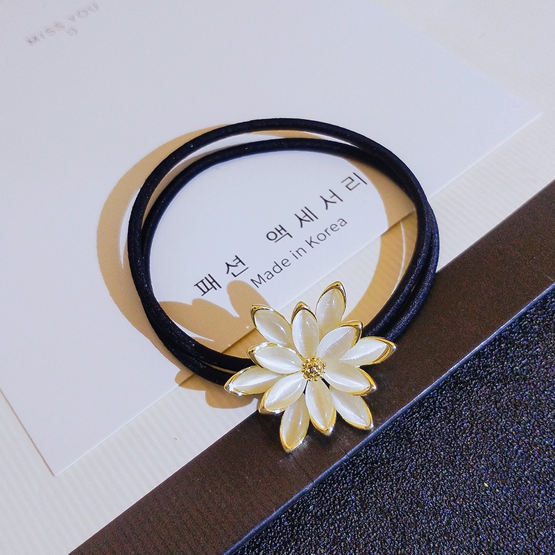 Dây Cột Tóc Cao Su Đính Đá Opal Thanh Lịch Thời Trang Hàn Quốc Cho Nữ
