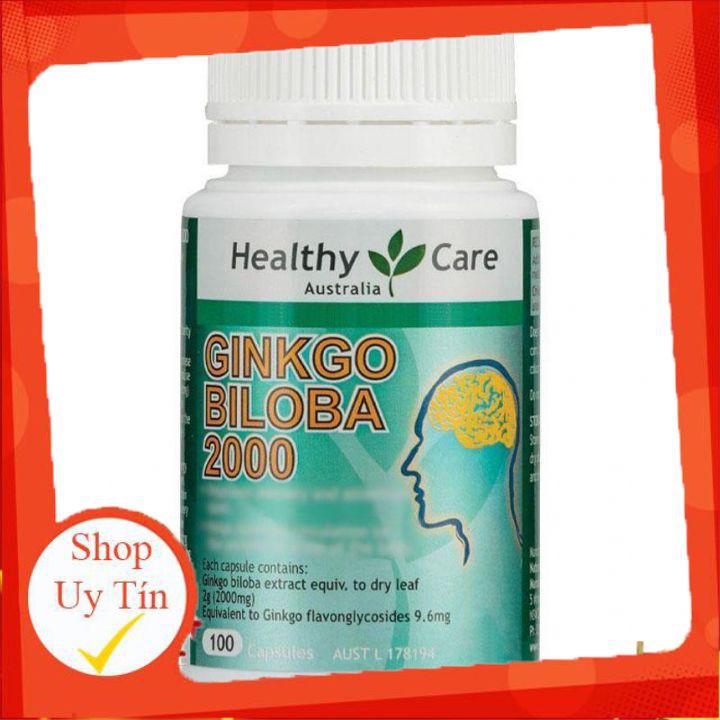 Viên uống bổ não Healthy Care Ginkgo Biloba 2000 100 Capsules | Thế Giới Skin Care