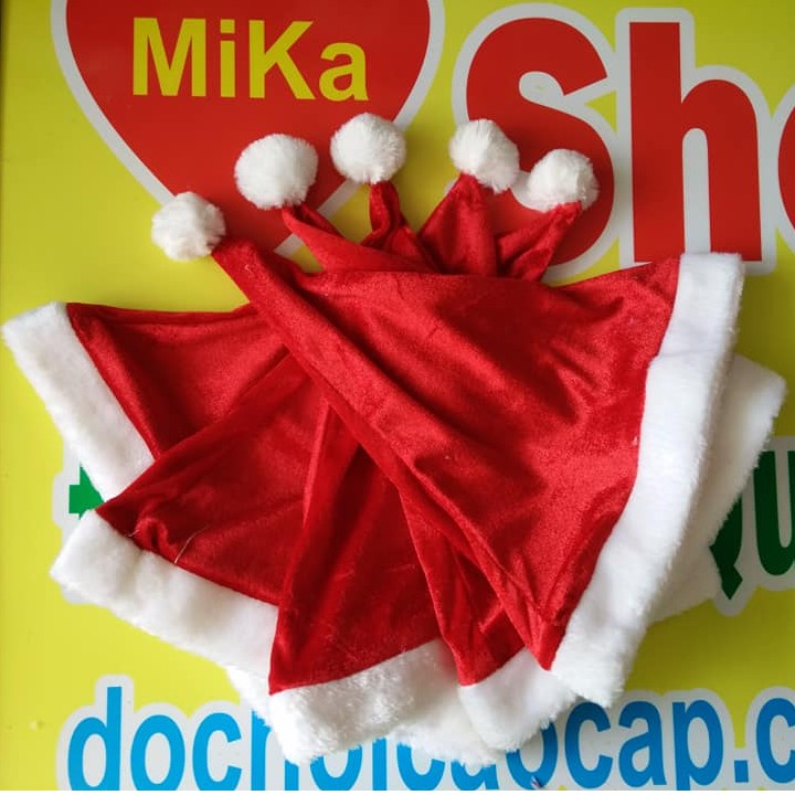 5 Mũ Noel nhung trơn(Chỉ giao tại Hà Nội)