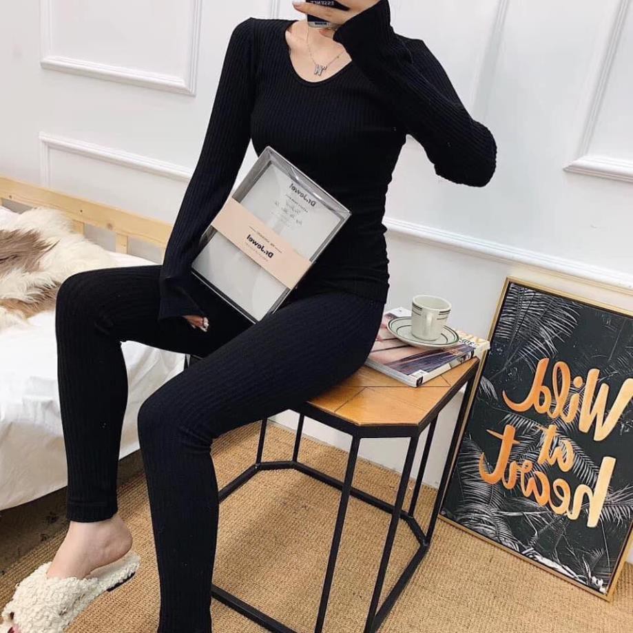 Bộ mặc nhà len tăm giữ nhiệt HENNY ROE thời trang, hot nhất thu đông 2020 | BigBuy360 - bigbuy360.vn