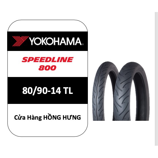 Lốp Yokohama 80/90-14 TL F800 (Lốp trước xe Honda Air Blade, Vision, Click, Vario)