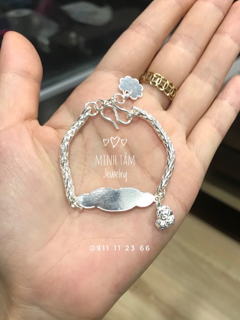 Lắc tay bạc khắc tên cho bé-Minh Tâm Jewelry