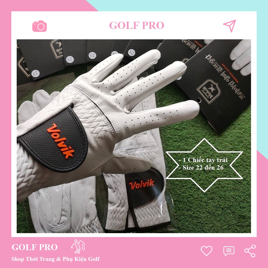 Găng tay đánh golf nam dành cho tay trái da cừu cao cấp Volvik GT005