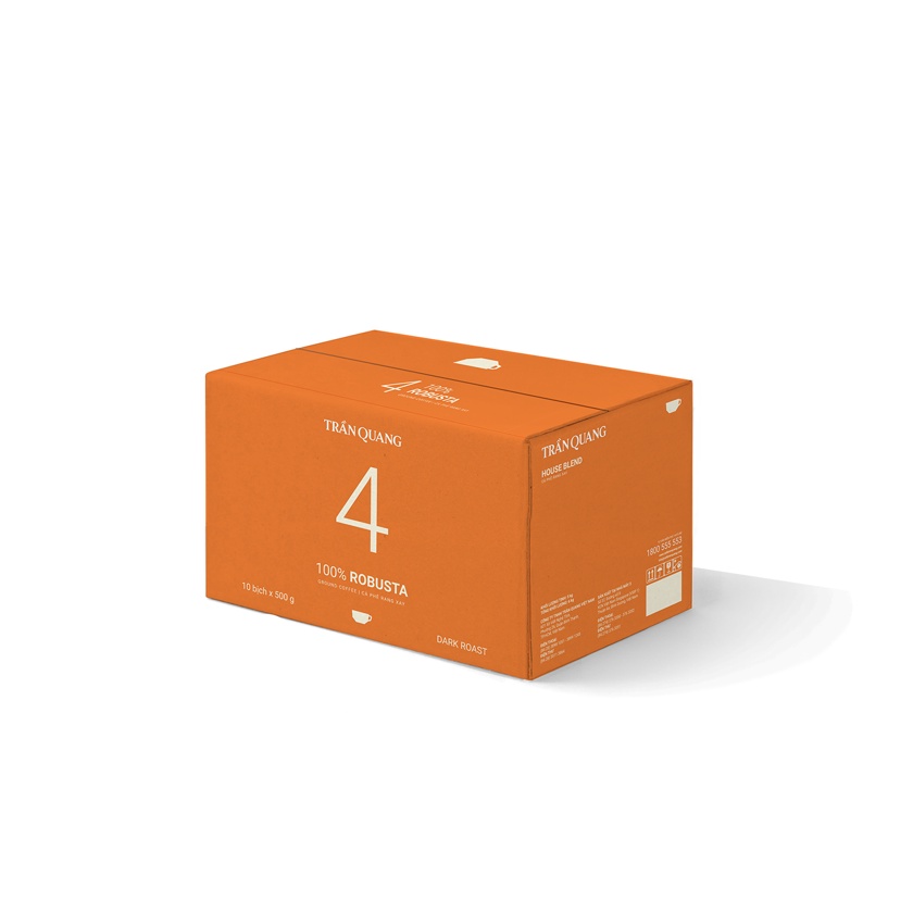 Cà phê rang xay No.4 Trần Quang rang đậm bịch 500g