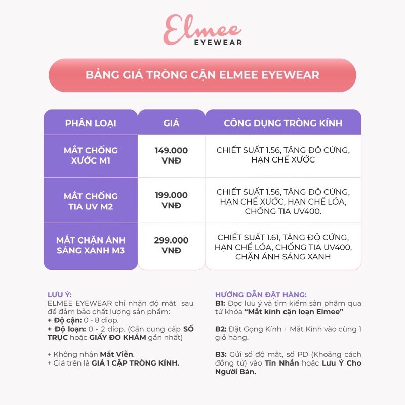 Gọng kính mắt mèo nhỏ xinh, dễ thương Elmee E90029, có cắt mắt cận | BigBuy360 - bigbuy360.vn