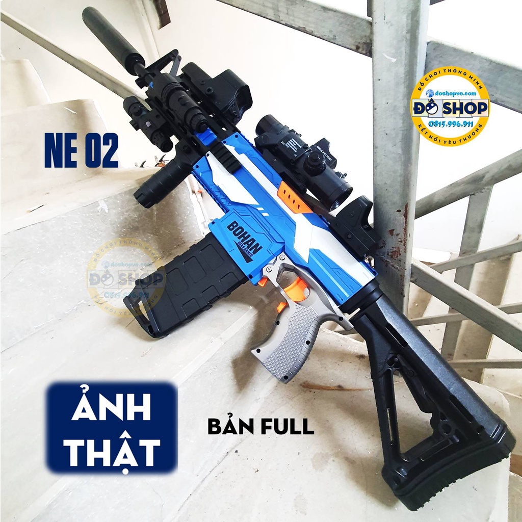 Đồ Chơi Trẻ Em SUNG Nerf Cao Cấp Nhựa ABS Pin Sạc Kèm 20 Xốp Mềm M4-A1 - Đô Shop