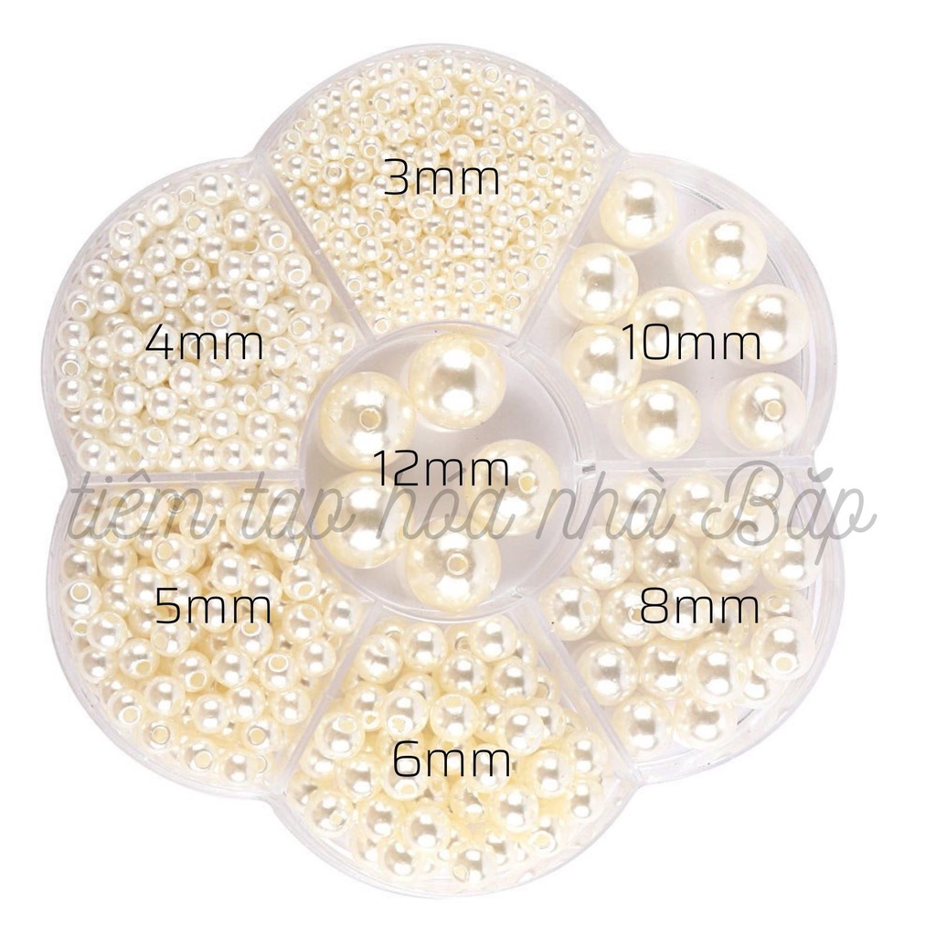 Hộp 1150 Hạt Ngọc 7 Kích Cỡ - Hạt Đính Cườm Diy Handmade