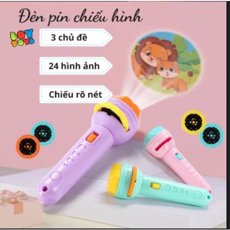 Đèn pin chiếu hình cho bé 24 hình  sắc nét