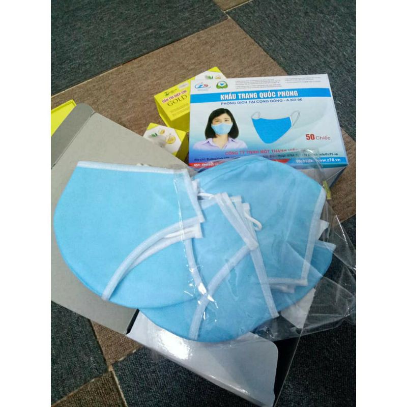 Sét 50 Khẩu trang Quốc Phòng 4 lớp, vải không dệt, tái sử dụng