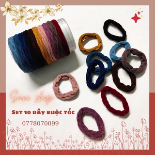 Set 10 dây cột tóc xinh xắn nhiều màu sắc thời trang chất liệu đẹp