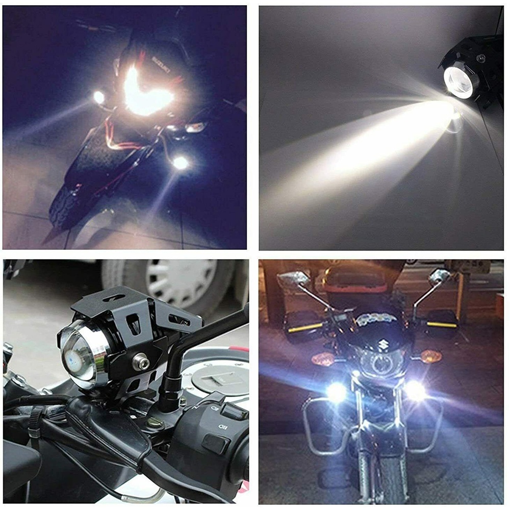 UNISHINE U5 U7 Motorcycle LED 125W Motorbike Cree Led Extra Bright Headlight High Power Sport Light Angel Eye