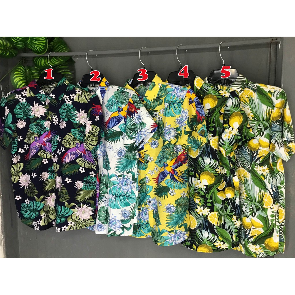 [Mã FASHIONT4MA2 giảm 10K đơn 50K] Áo sơ mi hawaii đi biển chất đũi tơ mát mẻ [Giá lẻ = giá sỉ]