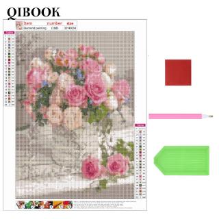 Bộ Tranh Đính Đá Tự Làm 30x40cm Hình Hoa Hồng Nhiều Màu Sắc
