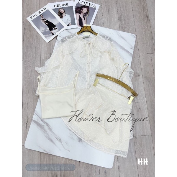 Set vải voan 3D siêu xinh❤️ set gồm 3 món❤️ giá cực yêu