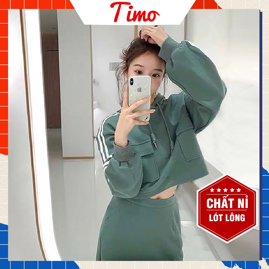 Bộ nỉ nữ form rộng áo hoodie nữ chất dày phong unisex mặc đi học đi chơi có mũ thời trang ulzzang hàn quốc 2021 ATD005