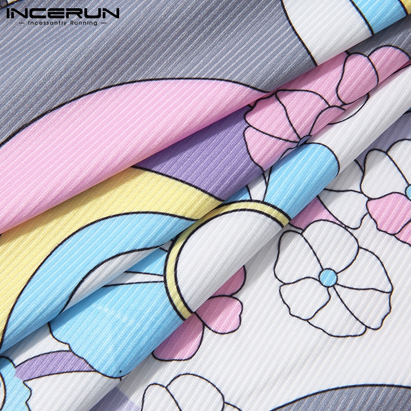 Áo dài tay INCERUN cổ lọ màu sắc nổi bật cho nam