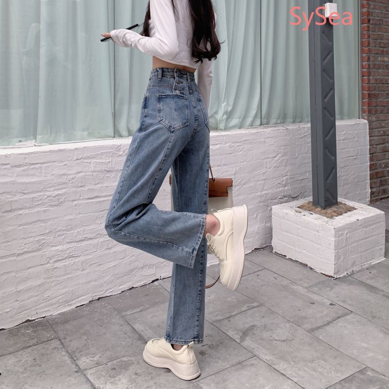 Quần Jeans Lưng Cao Phong Cách Vintage Cho Nữ