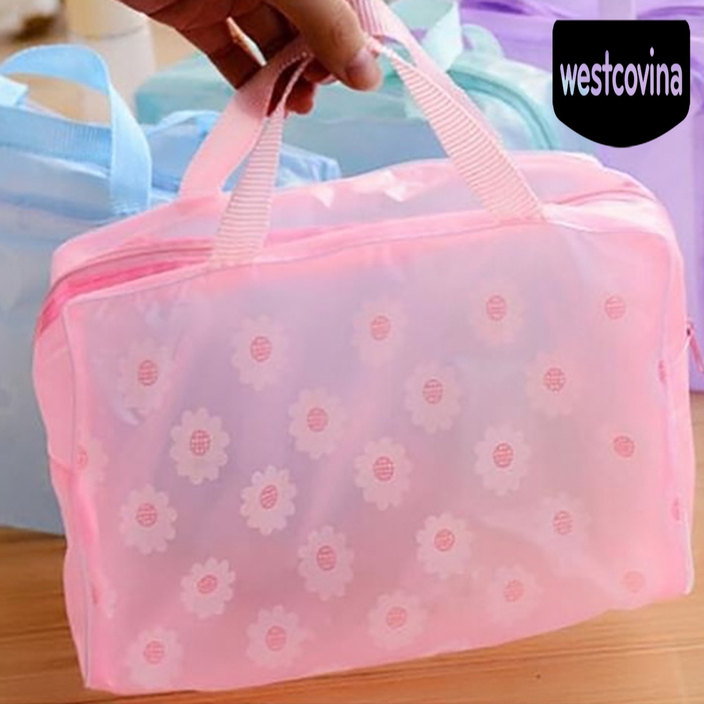 [Hot]☀ Túi Đựng Mỹ Phẩm Chống Thấm Nước Họa Tiết Hoa Xinh Xắn