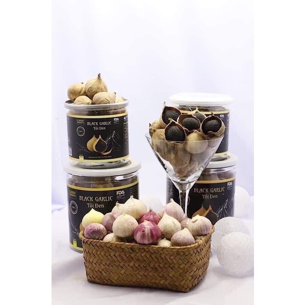 Tỏi đen, Tỏi cô đơn lên men tự nhiên 60 ngày theo công nghệ Nhật Bản (200gr). Tỏi đen Landfood's