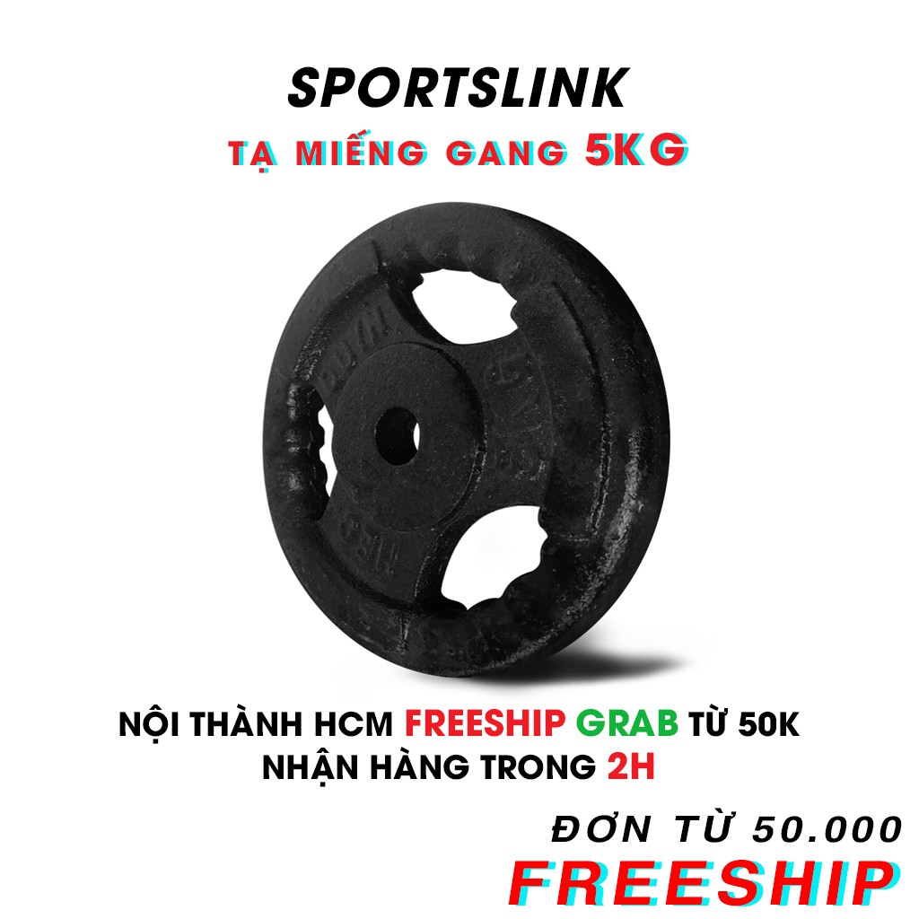 [ FREESHIP ] Tạ MIẾNG gang 5kg (Đen)