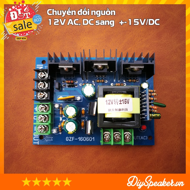 Mạch biến nguồn đơn 12V thành nguồn đôi +-12V / +-15V / +-18V/ +-24V