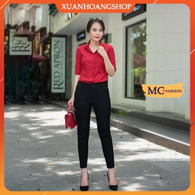 Quần Tây Âu Nữ Đẹp Mc Fashion, Dáng Ống Côn, Lưng Cao, Hai Màu ( Đen, Xanh Tím Than ) Cho Dân Công Sở Q0303 . .