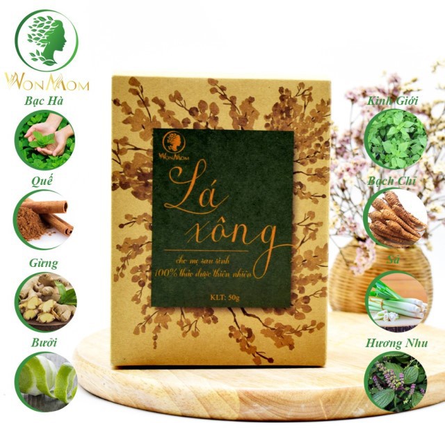 Lá xông thải độc, giải cảm, hồi phục cho mẹ sau sinh 50gr - WonMom (Việt Nam)