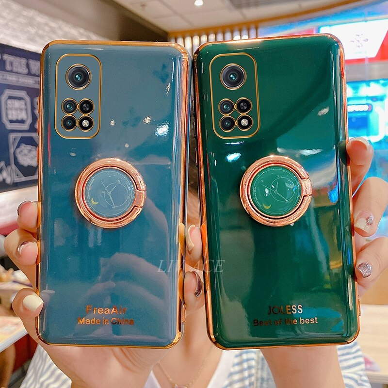 Ốp Điện Thoại Silicon Mềm Mạ Gương Có Vòng Đỡ Cho Xiaomi Mi 10t Mi10T Pro 10t Redmi Note 7 Pro Redmi Note 8 P Pro Poco F3