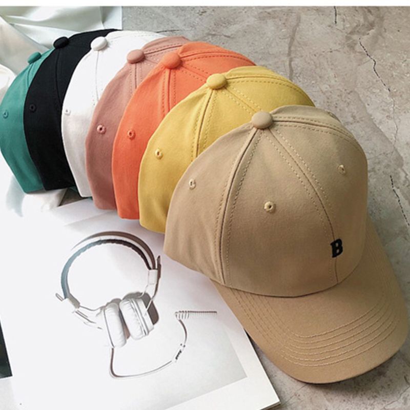 Xiangbao Mũ Lưỡi Trai Màu Trơn Thêu Chữ Có Thể Điều Chỉnh Cho Nam Nữ Chạy Bộ Ngoài Trời Cả Mùa