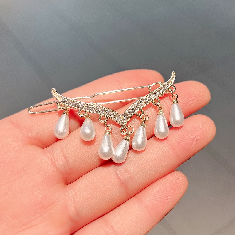 Kẹp Tóc Một Bên Đính Ngọc Trai Siêu Nữ Tính