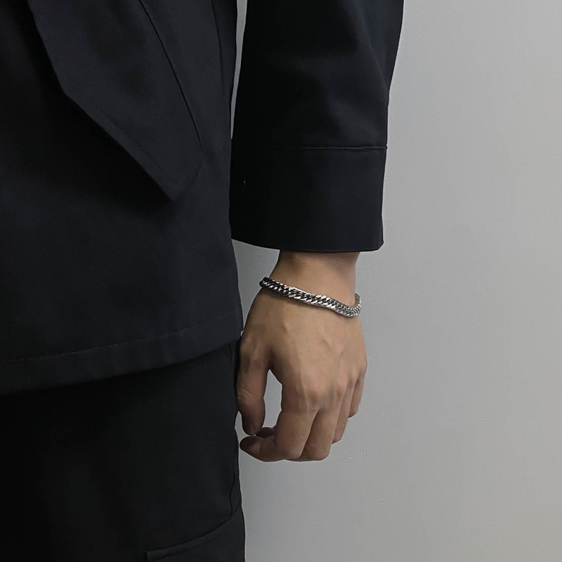 Vòng Tay Thép Titan Thiết Kế Cá Tính Phong Cách Hip-Hop