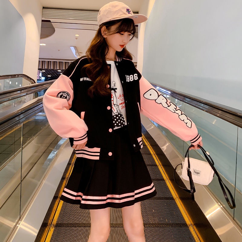 Gmn Fast Ship Set Đồ Thể Thao Hai Món Áo Khoác Bóng Chày Phong Cách Phương Tây Thời Trang Xuân Thu Hàn Quốc 2022 Mới Cho Bé Gái