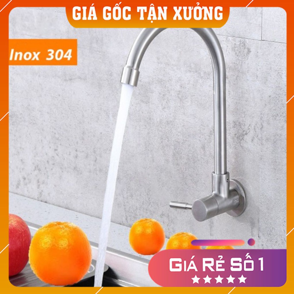 Vòi rửa bát đơn lạnh gắn tường 304 .