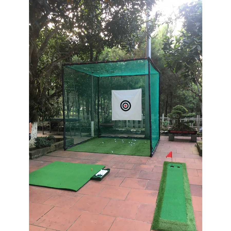 Khung lưới tập golf lồng tập PGM trong nhà hoặc ngoài trời innox tiện lợi 3x3x3m LT008