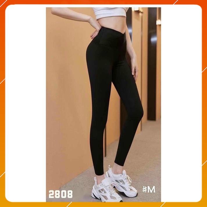 Quần legging nữ cạp chéo lưng cao bản to, quần skinny nữ co dãn 4 chiều mềm mại chất đẹp Doly | BigBuy360 - bigbuy360.vn