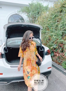 Bigsize Đầm sơ mi hoạ tiết D111