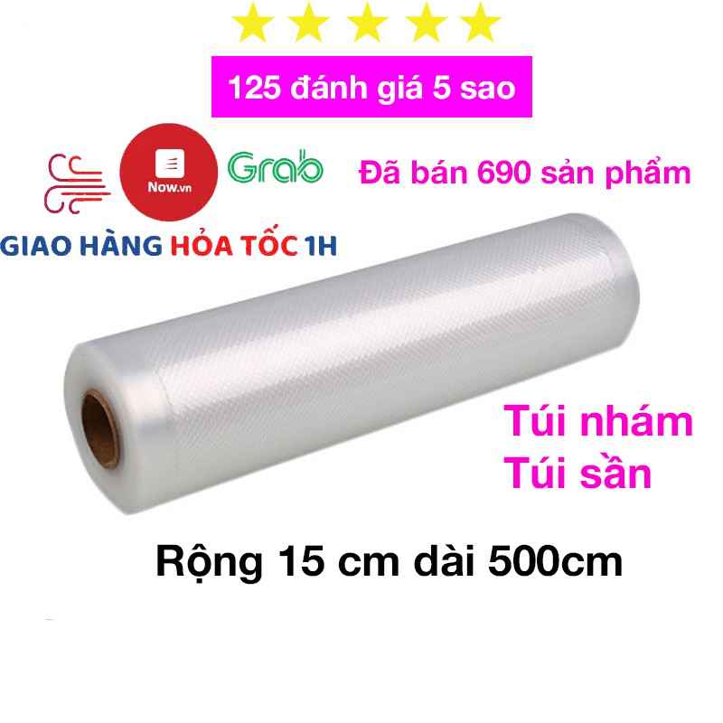 Cuộn túi hút chân không một mặt nhám dùng được cho tất cả các máy hút chân không rộng 15cm dài 500cm