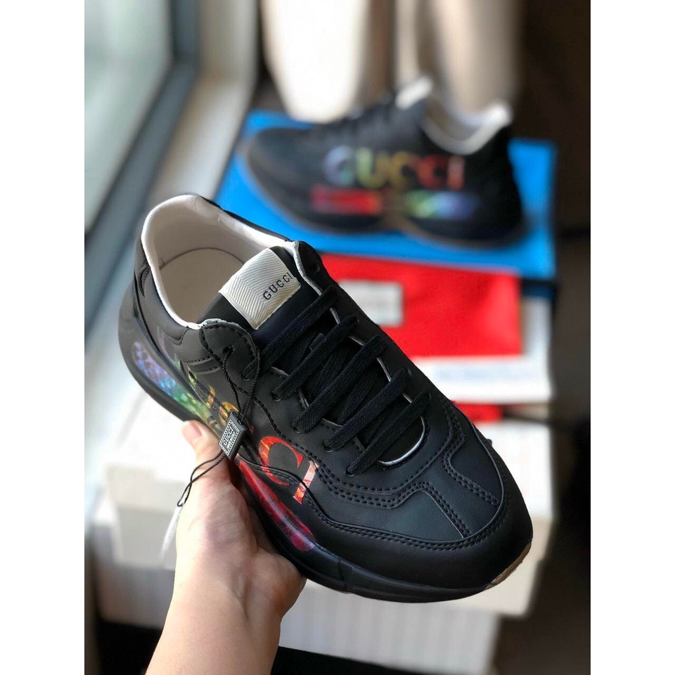 ✔️Giày Gucci Chunky Đen Chữ Ngang Fullbox Cao Cấp Full BOX, Đủ BILL, Tặng kèm Hộp chống Sốc