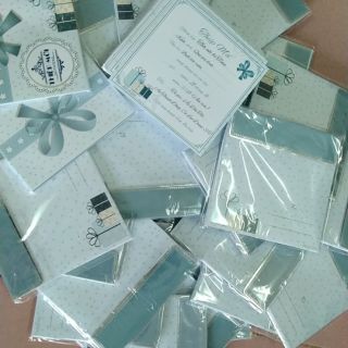 Combo 20 thiệp sinh nhật, thôi nôi hình nơ và hộp quà